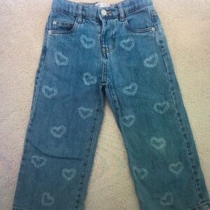 Heart Patterned Kids Jeans